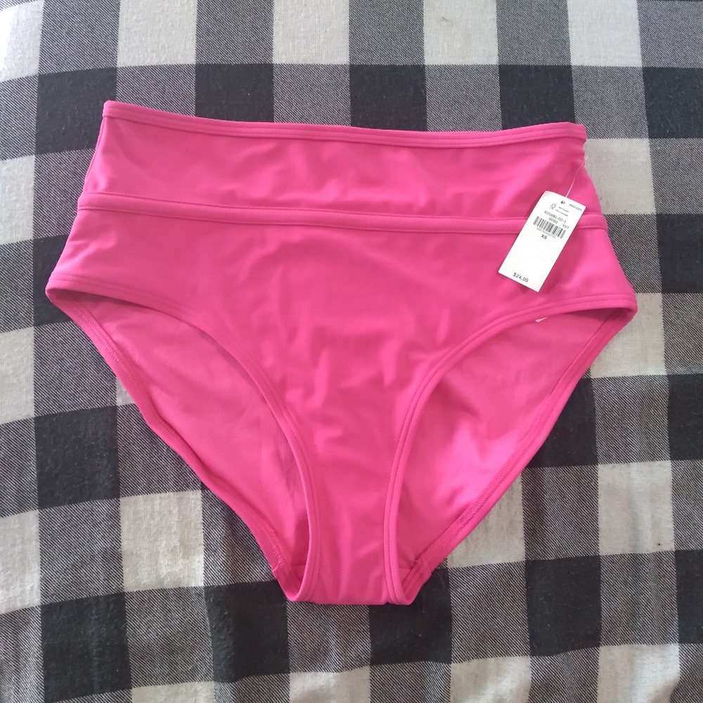 SPRING SALE**New with tags Hot pink high waisted swim bottoms